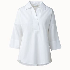 ✨ MUST-HAVE: Akris punto Kimono-Sleeve Split-Neck Blouse Size 10 ✨